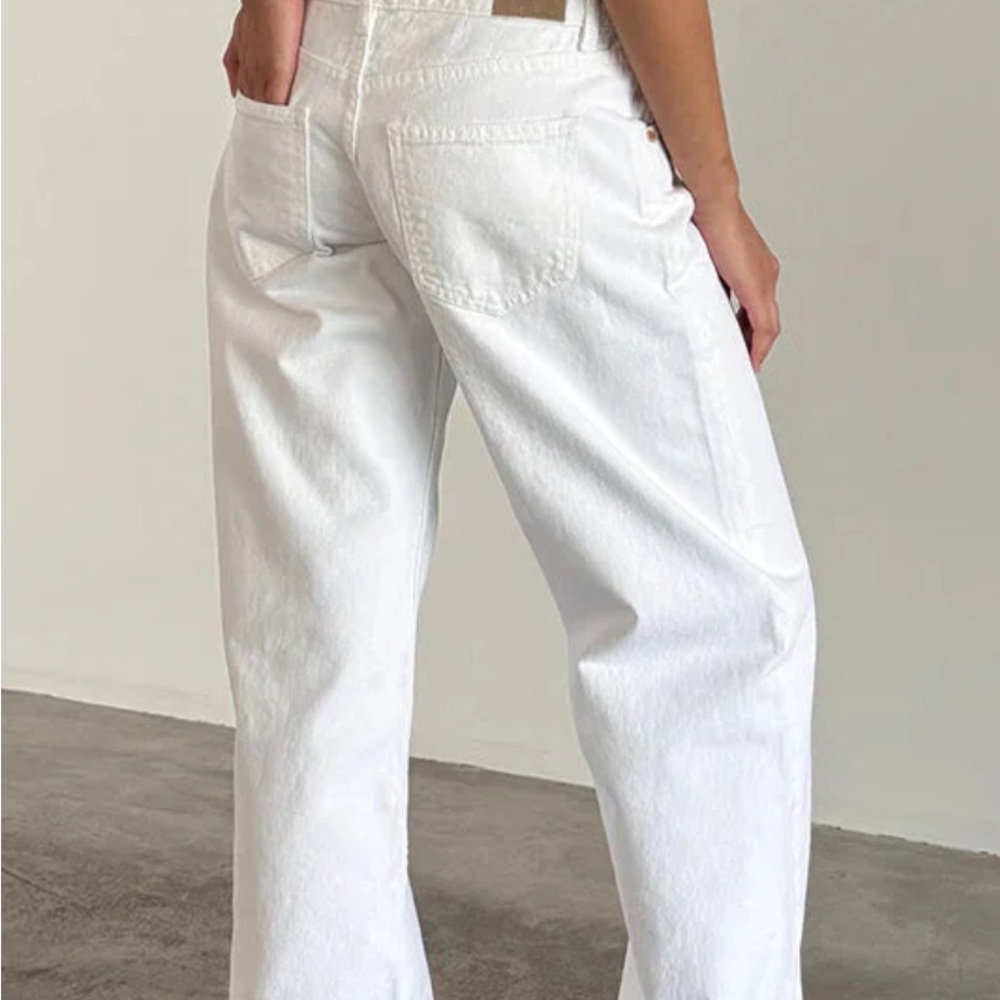 Motel Rocks Low Rise Parallel Jeans In True White - Picture 2 of 6